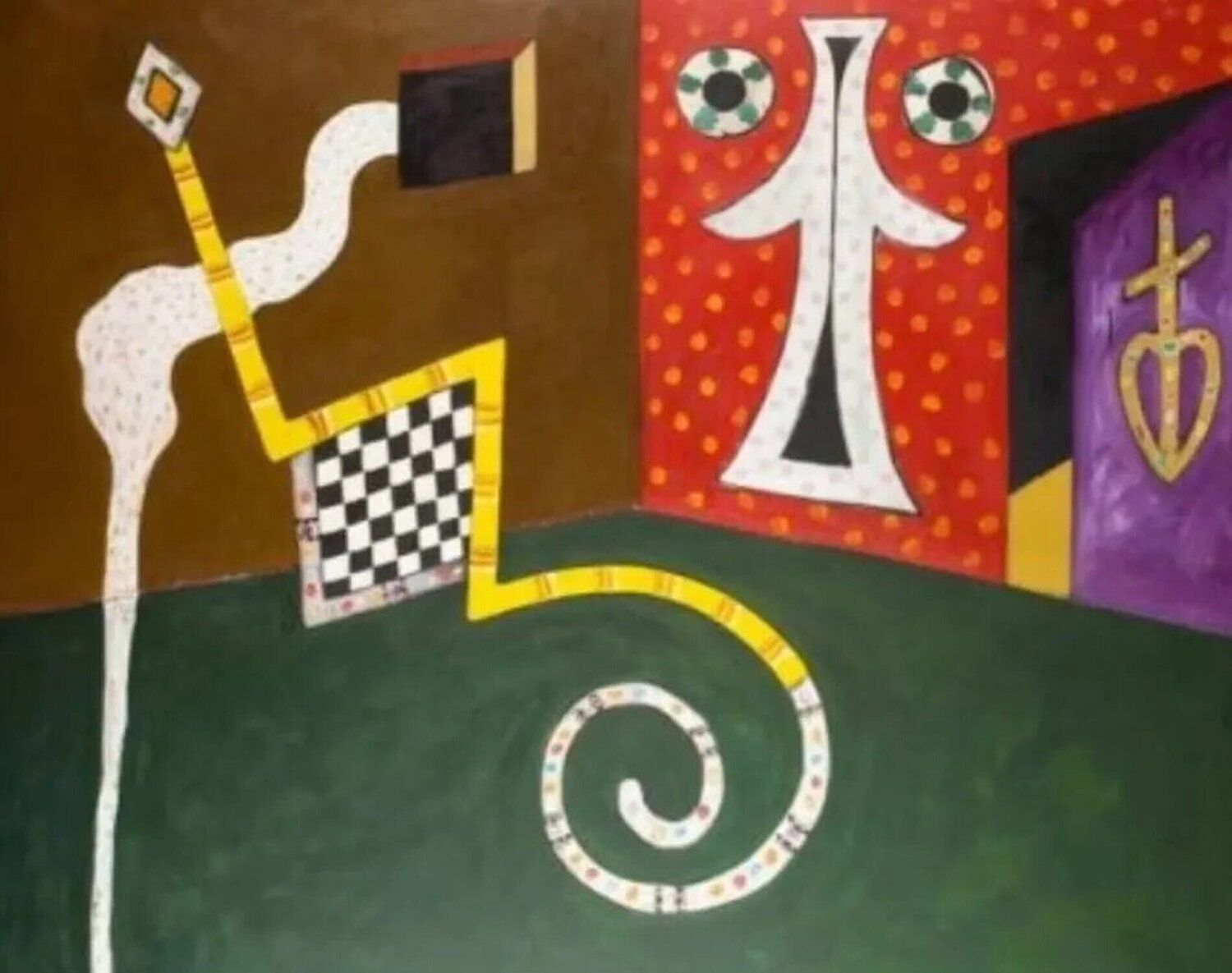 Phantom in The Room No 9 Alan Davie Original painting for sale