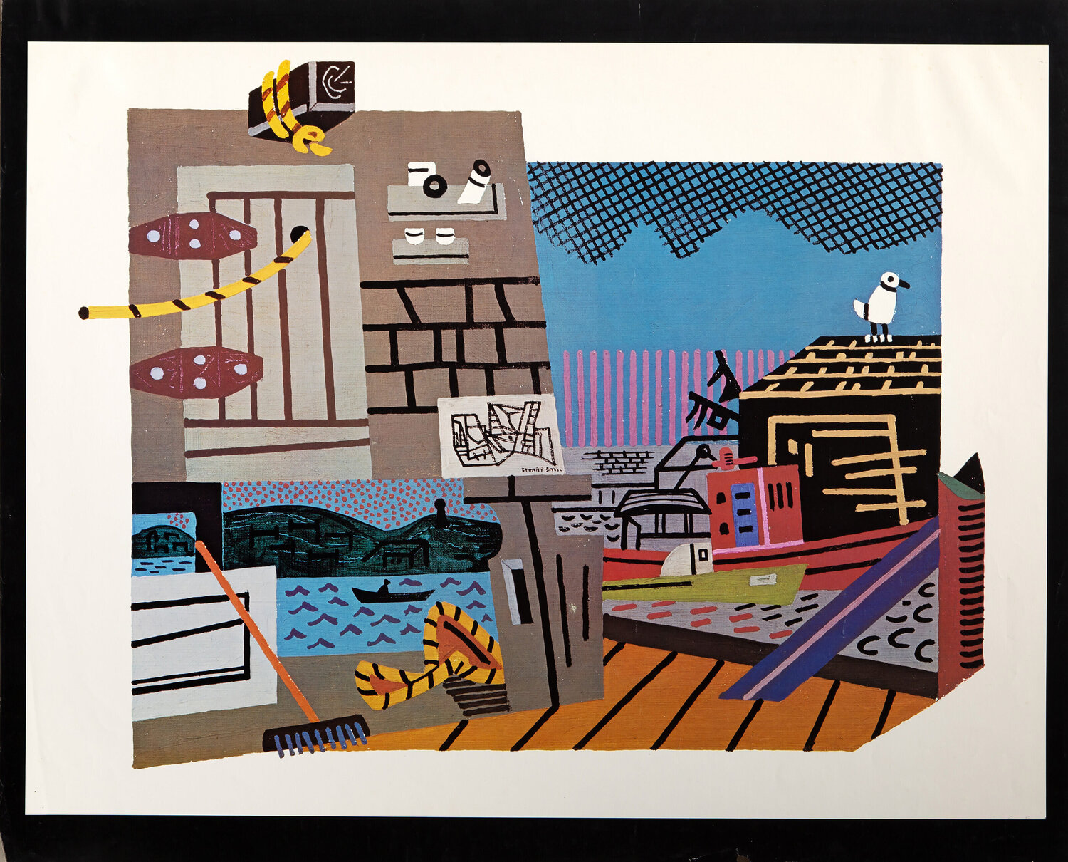 Seaside Town Stuart Davis Druck zu verkaufen