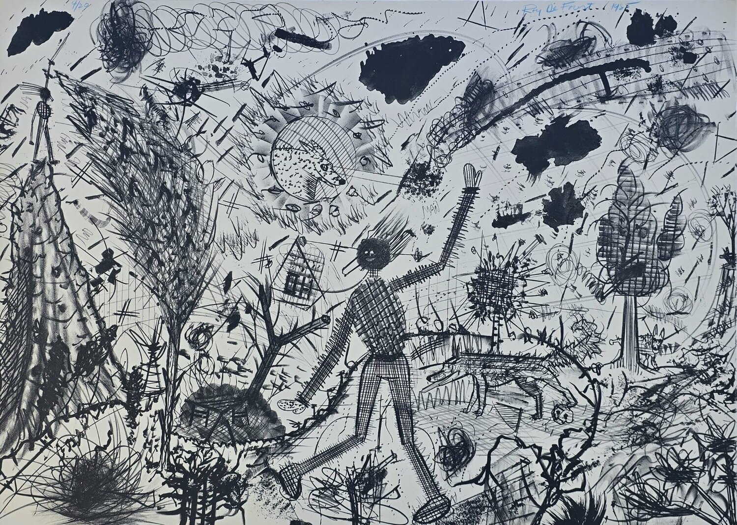Untitled (Postwar, Figurative Expressionism, West Coast) Roy De Forest