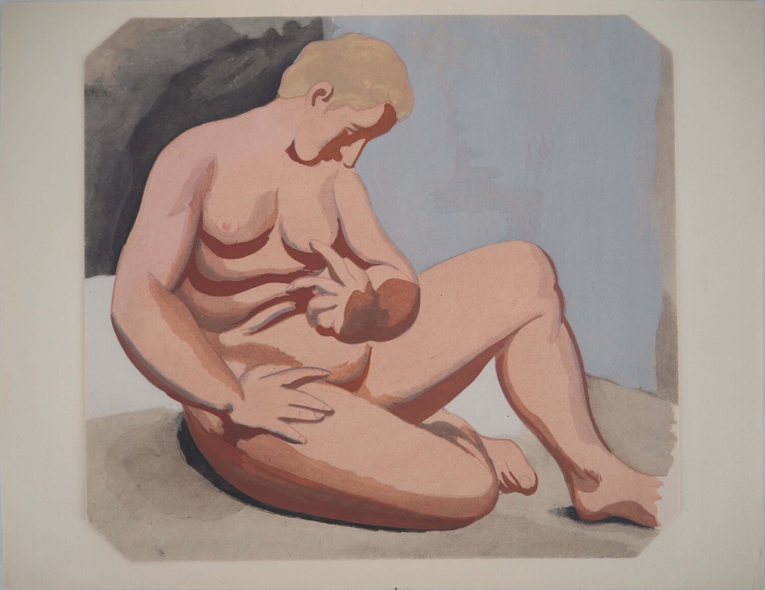 Nu assis Roger de la Fresnaye Print for sale