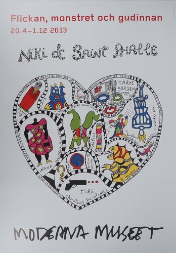 La fille, le monstre et la déesse en coeur, Affiche originale d'époque signée by Niki de Saint Phalle, Print for Sale on Singulart