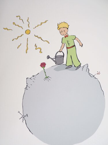 Le Petit Prince arrose sa rose by Antoine de Saint-Exupéry, Print for Sale on Singulart