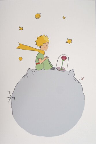 Le Petit Prince fait attention à sa rose, Lithographie by Antoine de Saint-Exupéry, Print for Sale on Singulart