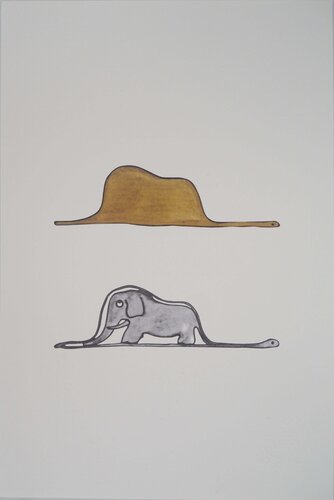 Le Petit Prince, un éléphant dans un chapeau, Lithographie by Antoine de Saint-Exupéry, Print for Sale on Singulart