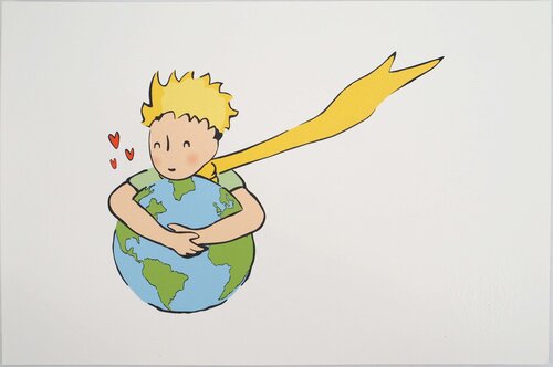 Ecologie, Le Petit Prince aime la Terre, Lithographie von Antoine de Saint-Exupéry, Druck kaufen auf Singulart