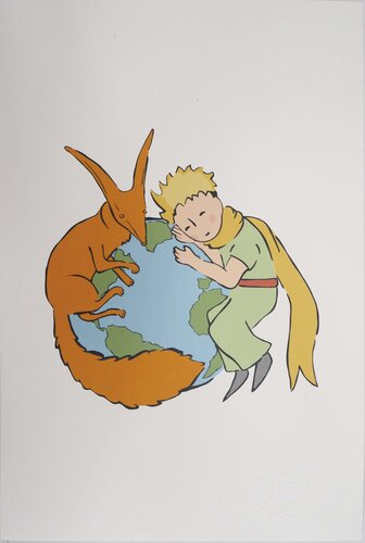 Ecologie, Le Petit Prince veille sur la Terre, Lithographie von Antoine de Saint-Exupéry, Druck kaufen auf Singulart