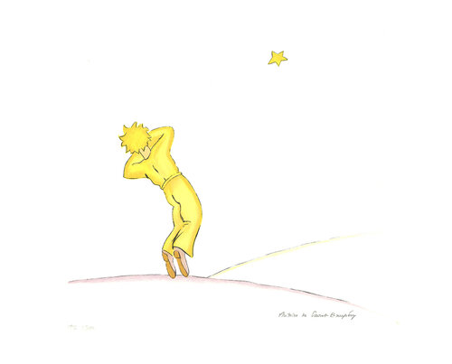 The Little Prince Yawning  by Antoine de Saint-Exupéry, Print for Sale on Singulart