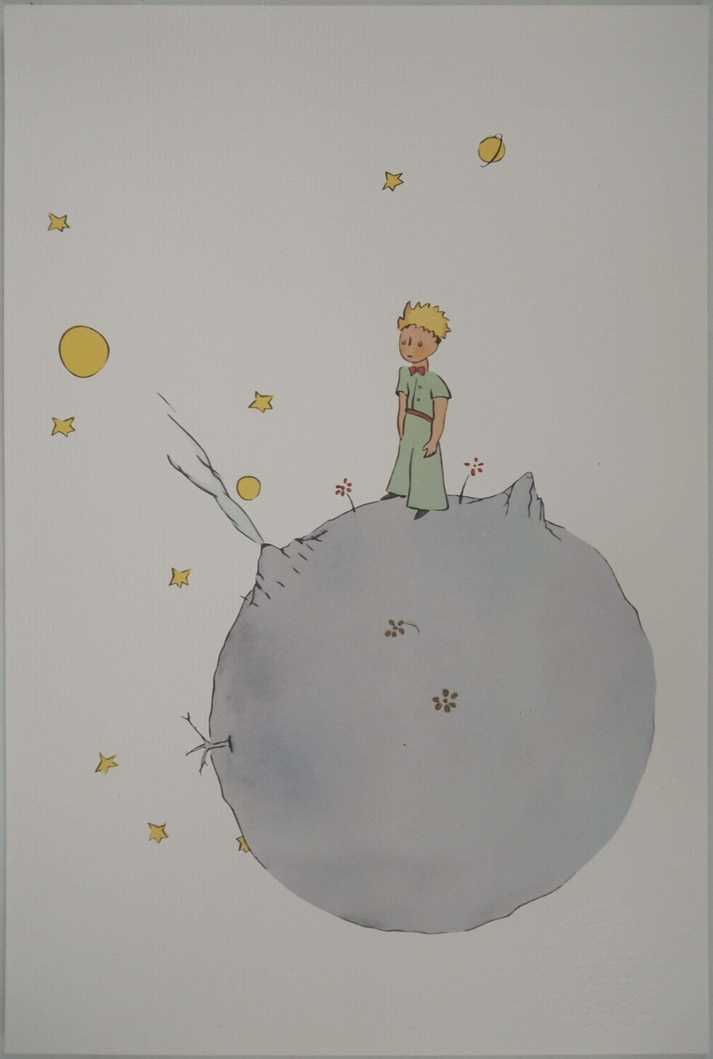 Le Petit Prince sur l'astéroïde, Lithographie Antoine de Saint-Exupéry Druck zu verkaufen
