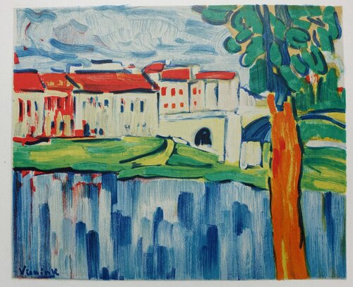 Chatou et les toits rouges van Maurice de Vlaminck, Afdruk te koop op Singulart