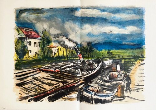 Les Péniches van Maurice de Vlaminck, Afdruk te koop op Singulart