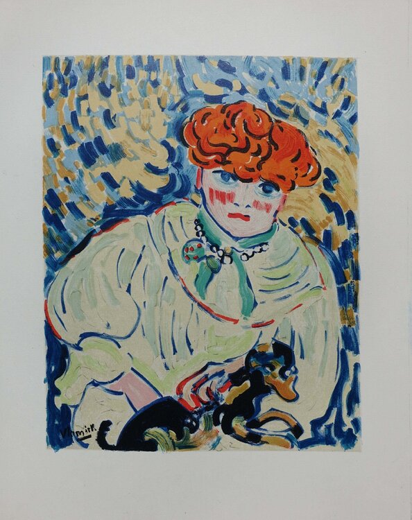 Femme au petit chien Maurice de Vlaminck
