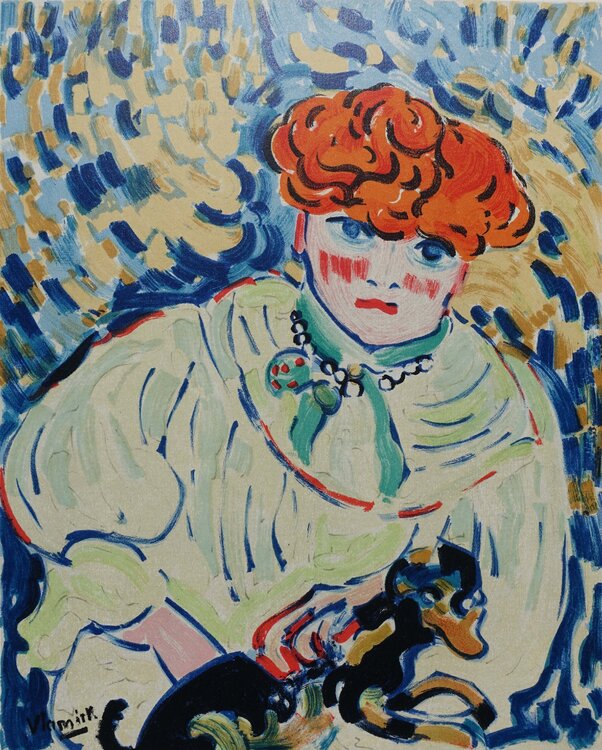 Femme au petit chien Maurice de Vlaminck