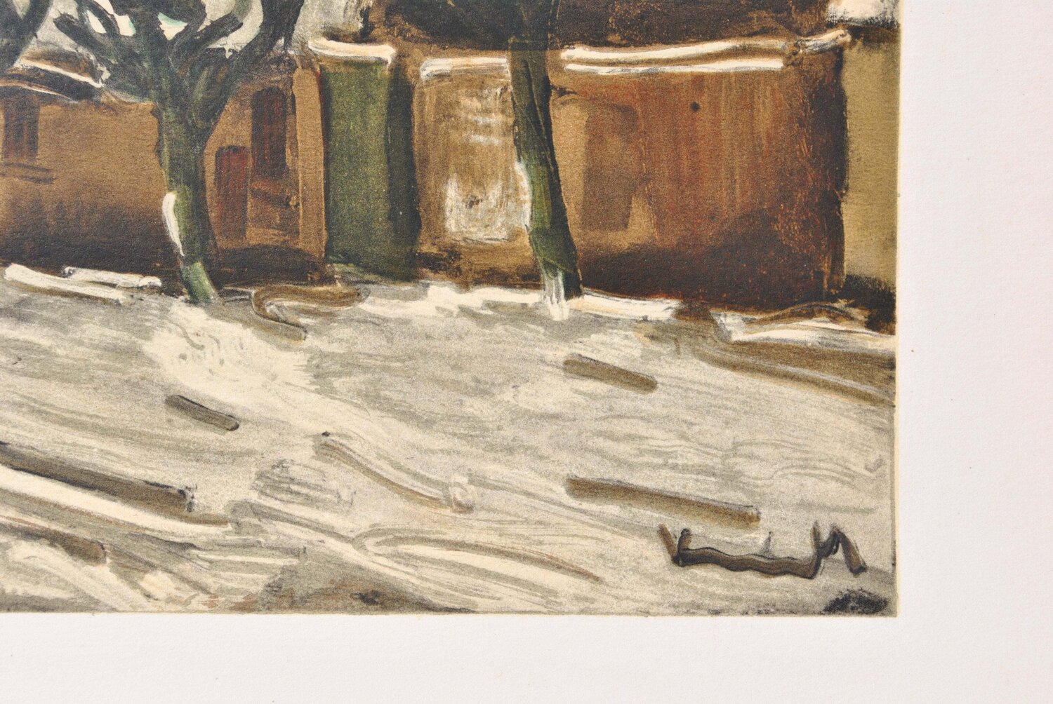 Les tilleuls sous la neige Maurice de Vlaminck Druck zu verkaufen