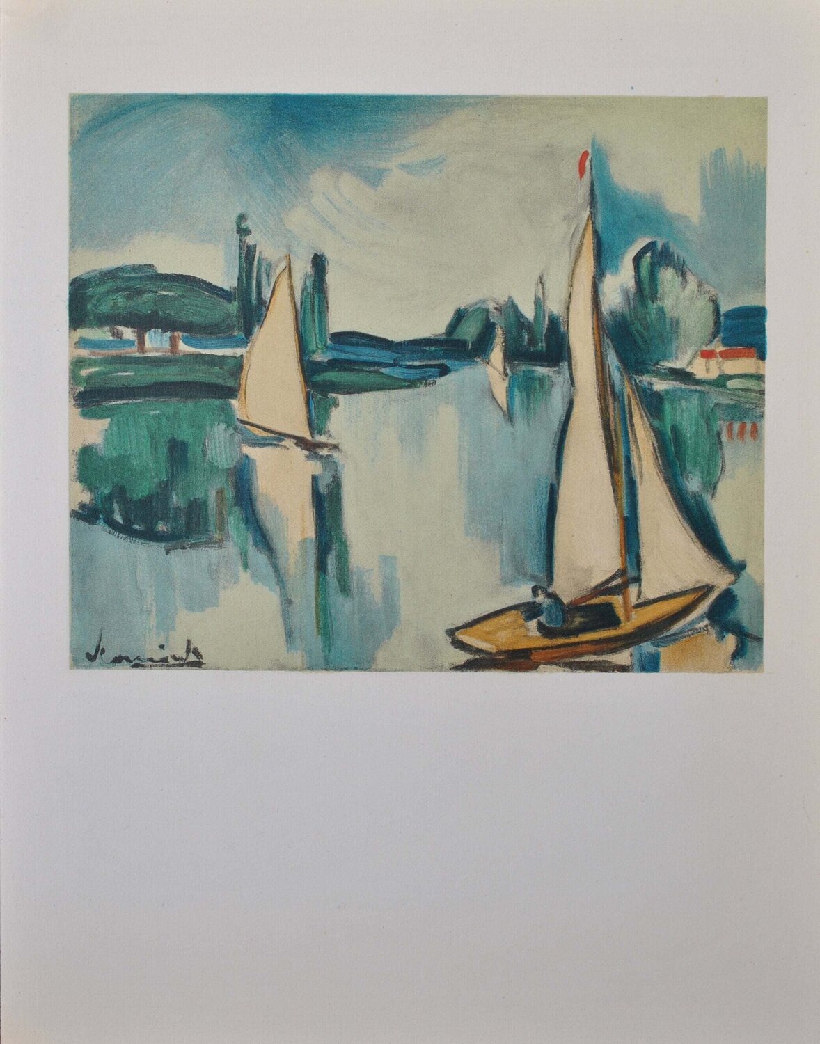 Voiliers sur la Seine Maurice de Vlaminck Afdruk te koop