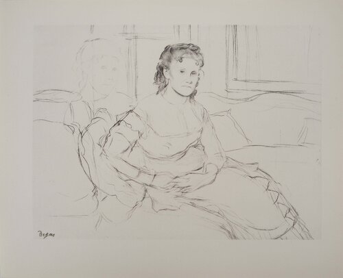 Etude de femme assise, Lithographie signée Edgar Degas