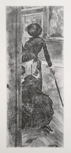 Au Louvre: La Peinture (Mary Cassatt) by Edgar Degas, 인쇄 for Sale on Singulart
