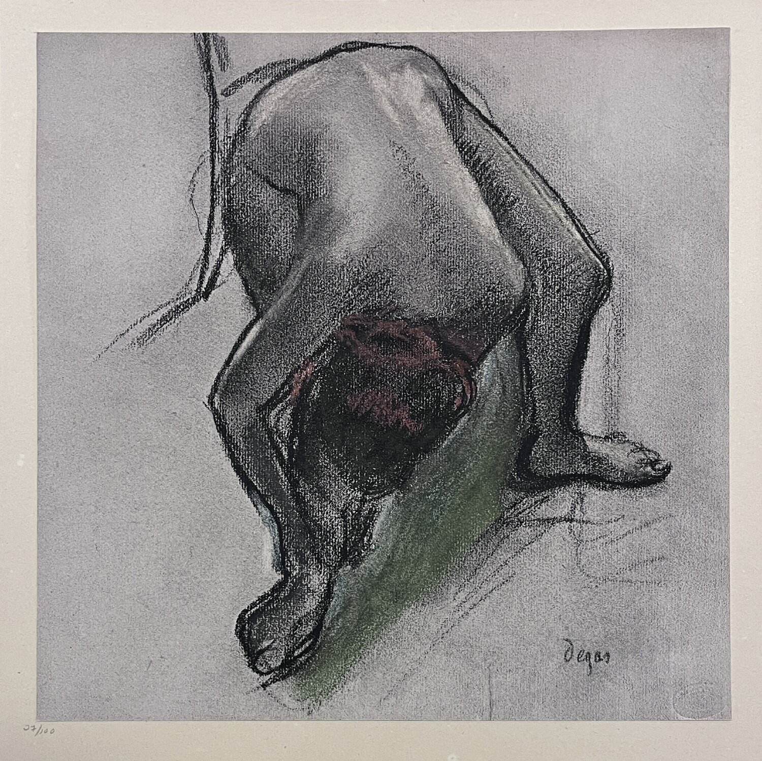 Etude de nu pour le mouvement ci-dessus Edgar Degas Druck zu verkaufen