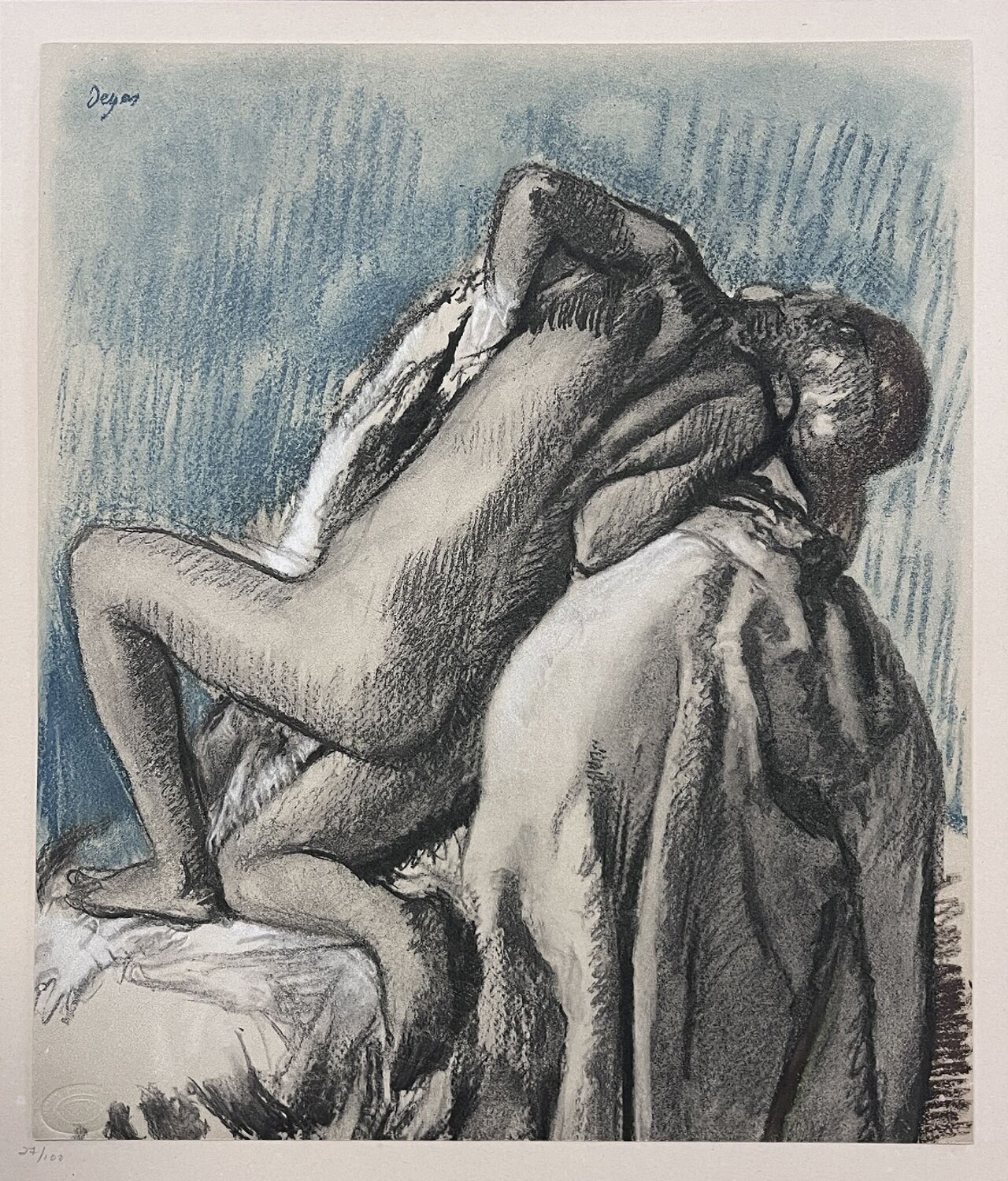 Femme renversee sur le doosier Edgar Degas Druck zu verkaufen