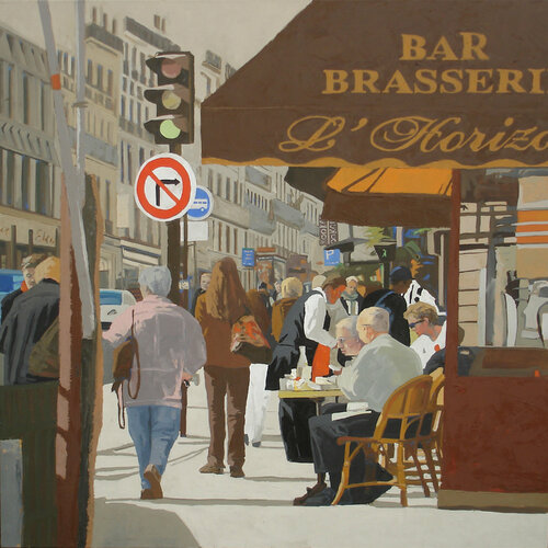 Parisian Cafe Waiter by Angie Brooksby-Arcangioli, Painting for Sale on Singulart