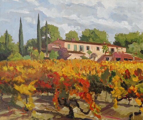 Autumn Vines - French vineyard landscape Angie Brooksby-Arcangioli