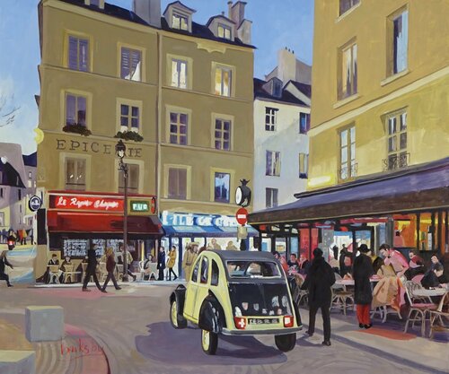 Cafe painting Paris: Quartier Latin Angie Brooksby-Arcangioli