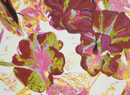 abstract flower French Flowers par Angie Brooksby-Arcangioli, Peinture en vente sur Singulart