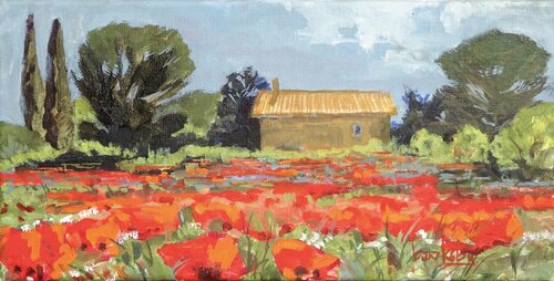 French Riviera Poppies di Angie Brooksby-Arcangioli, Pittura in vendita su Singulart