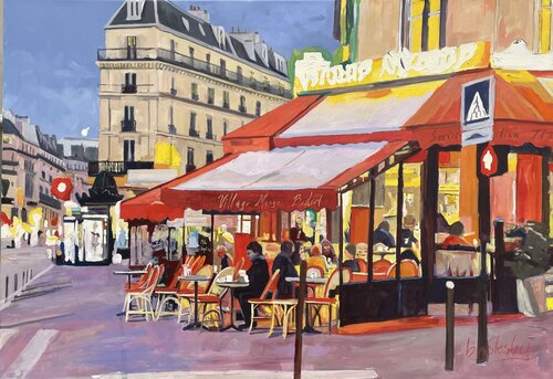 Parisian  Bistrot di Angie Brooksby-Arcangioli, Pittura in vendita su Singulart