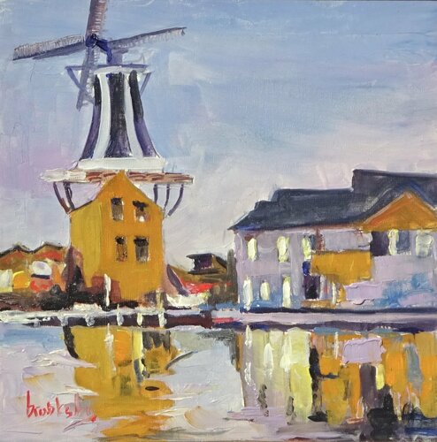 Amsterdam house: Enki's House di Angie Brooksby-Arcangioli, Pittura in vendita su Singulart