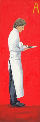Parisian Waiter : Gars Dumas 4 de Angie Brooksby-Arcangioli, Pintura a la venta en Singulart