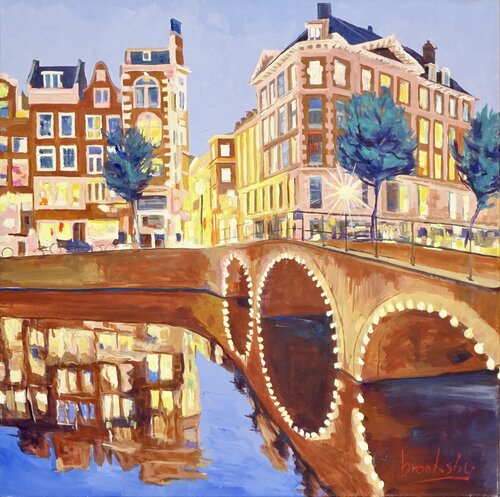 Blue Hour Bridge in Amsterdam Angie Brooksby-Arcangioli
