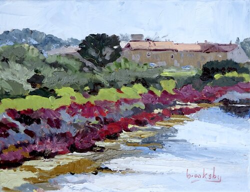 French Riviera Salt Flats van Angie Brooksby-Arcangioli, Schilderij te koop op Singulart