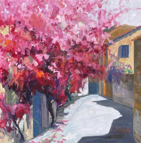 French Riviera Alley by Angie Brooksby-Arcangioli, 油畫 for Sale on Singulart