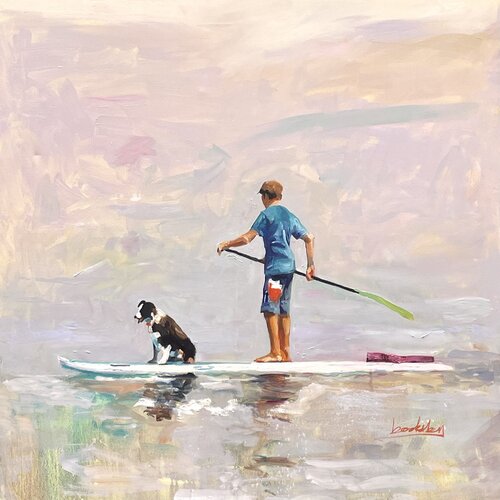 Best Friends : a boy and his dog on the paddle board Angie Brooksby-Arcangioli
