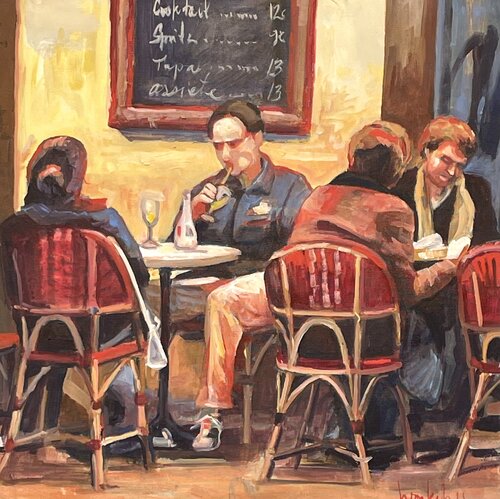 Parisian  Café night - Cafe Descartes Angie Brooksby-Arcangioli