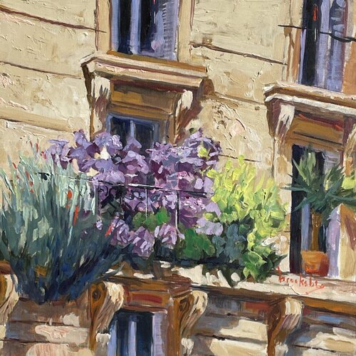 Provencal Balcony von Angie Brooksby-Arcangioli, Malerei kaufen auf Singulart