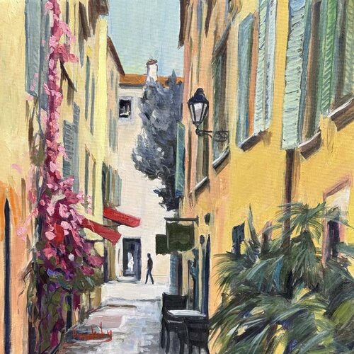 Saint Tropez Alley van Angie Brooksby-Arcangioli, Schilderij te koop op Singulart