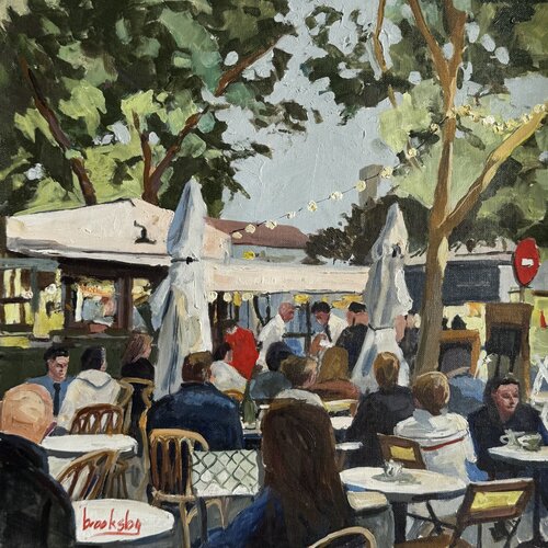 Parisian  Café van Angie Brooksby-Arcangioli, Schilderij te koop op Singulart