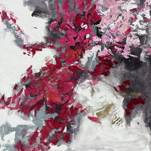 Varna -Abstract- bougainvillea blossoms von Angie Brooksby-Arcangioli, Malerei kaufen auf Singulart