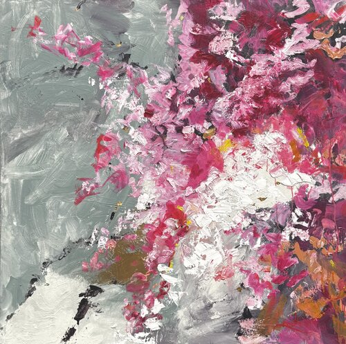 Lalita -Abstract- bougainvillea flowers di Angie Brooksby-Arcangioli, Pittura in vendita su Singulart
