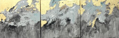 Jasmine Night - Gold leaf Abstract Angie Brooksby-Arcangioli