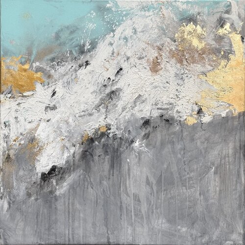 Jasmine Gold - colourful abstract van Angie Brooksby-Arcangioli, Schilderij te koop op Singulart