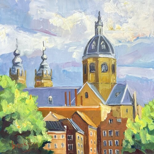 Amsterdam - Saint Nicolas cupola by Angie Brooksby-Arcangioli, 油畫 for Sale on Singulart