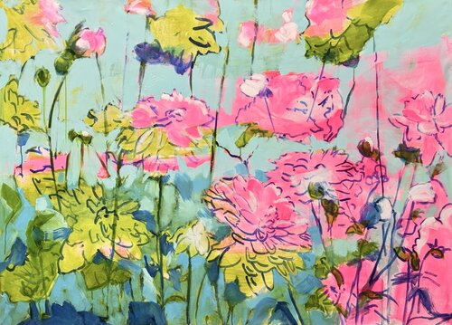 Floral Flash XXL van Angie Brooksby-Arcangioli, Schilderij te koop op Singulart