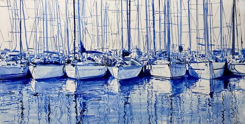 Saint Tropez Cobalt Calm by Angie Brooksby-Arcangioli, 絵画 for Sale on Singulart