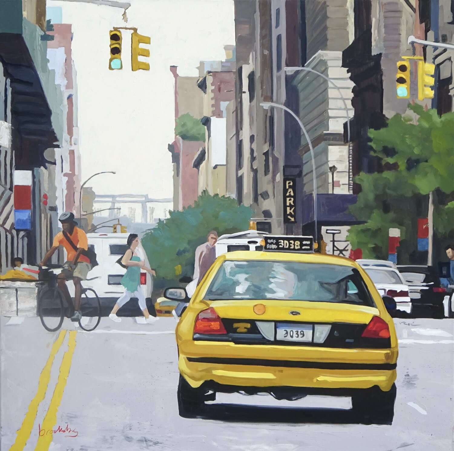 Eastward Bound - NYC cityscape - yellow cabs Angie Brooksby-Arcangioli