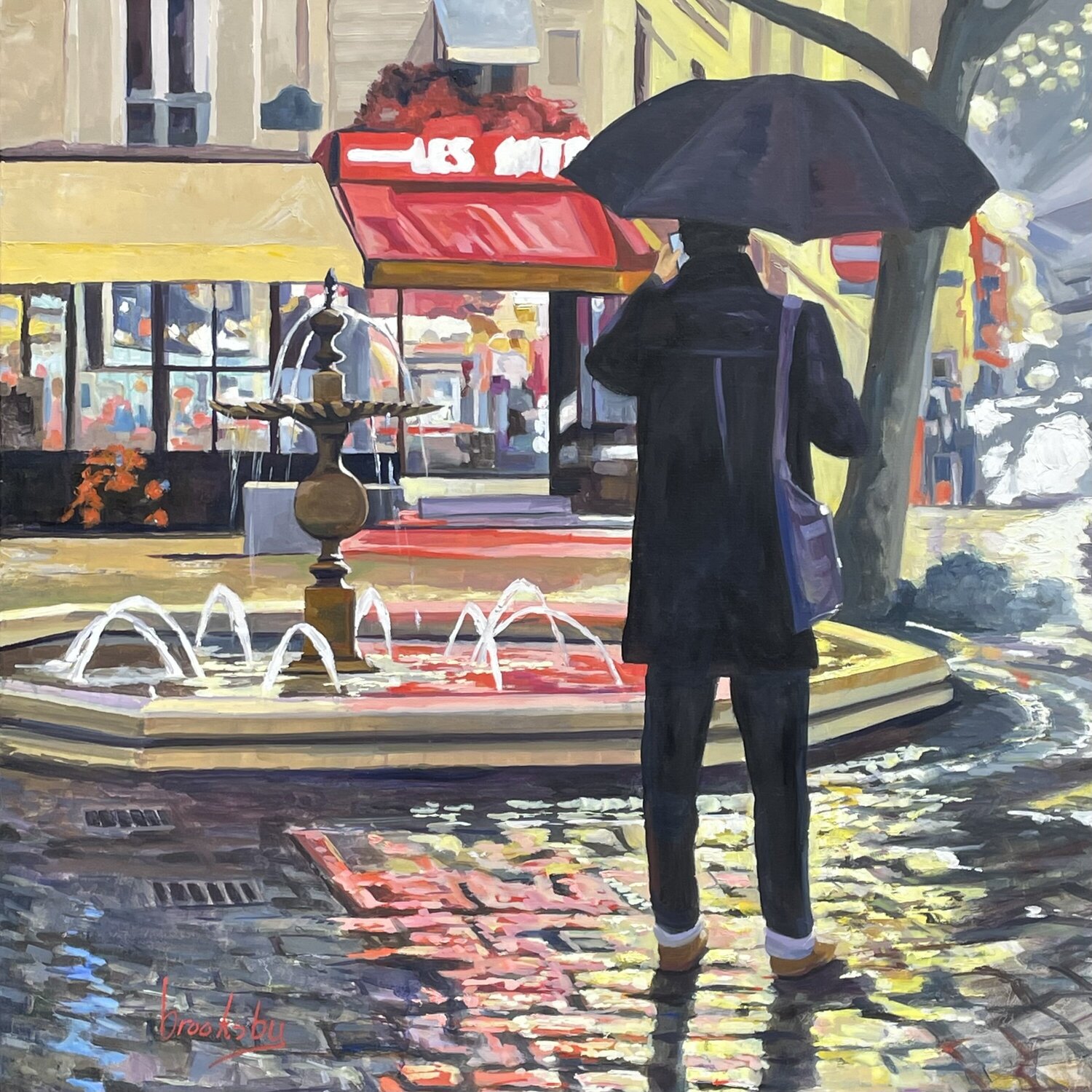 Paris, Where? place Contrescarpe Angie Brooksby-Arcangioli Originalgemälde zu verkaufen