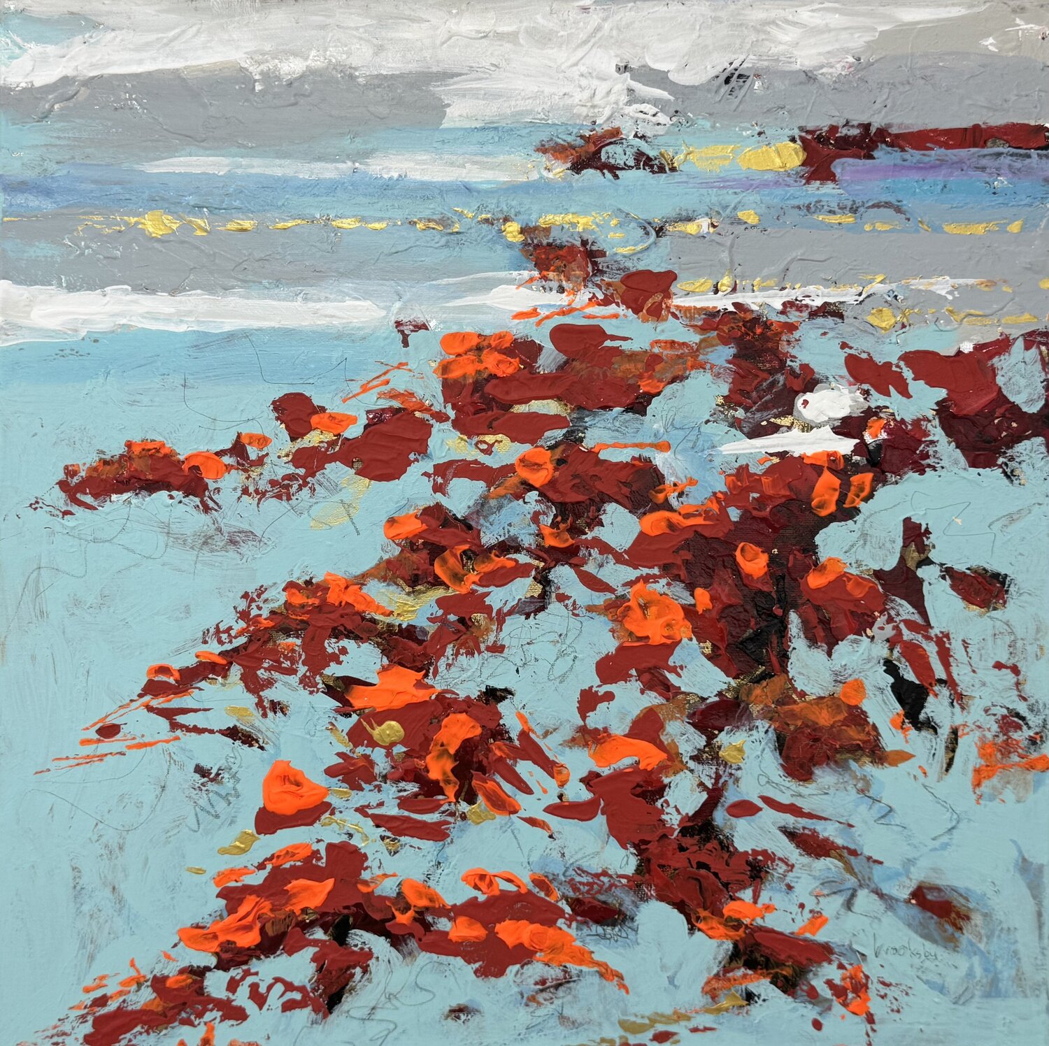 Goldfish - colorful abstract painting Angie Brooksby-Arcangioli Originalgemälde zu verkaufen
