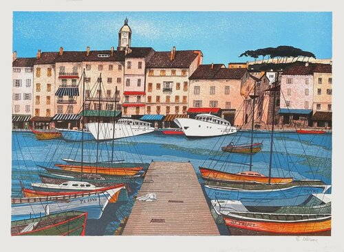Le port de Saint Tropez by Eugène Delacroix, Print for Sale on Singulart