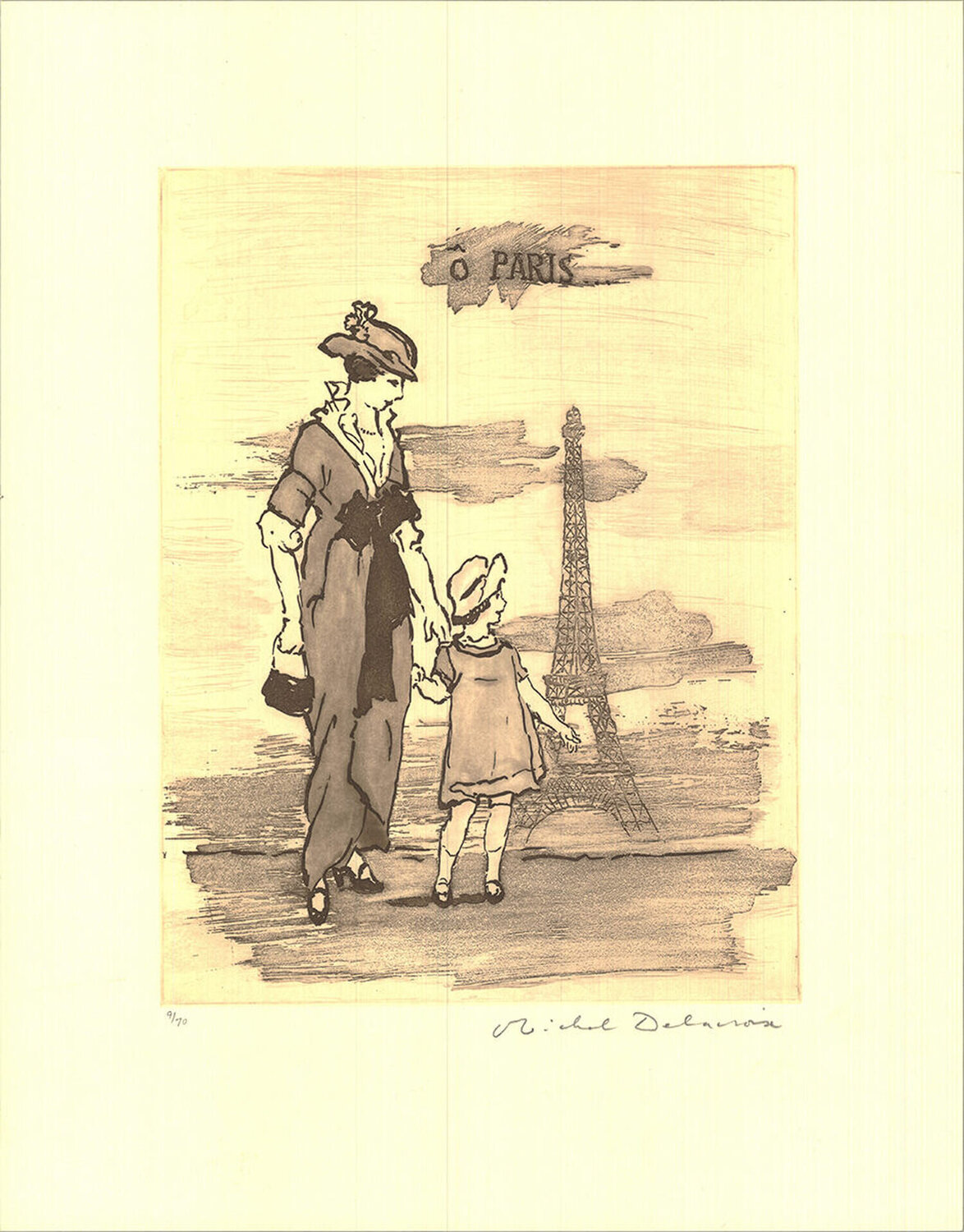 Eiffel Tower Michel Delacroix Afdruk te koop